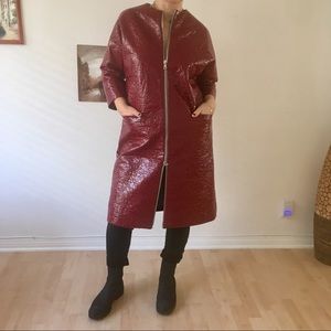Genuine patent crinkled leather GORGEOUS coat !